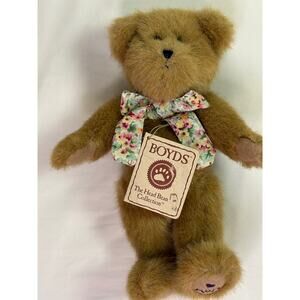 Boyds Head Bean Dorothy B. Beansley Bear NWT Floral Bow Tie Mother's Day